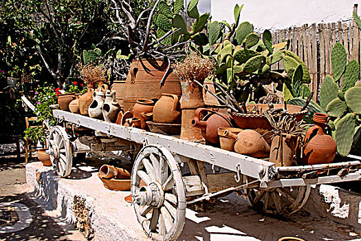 粘土,罐,空气,博物馆,传统,克里特岛,生活,希腊,欧洲