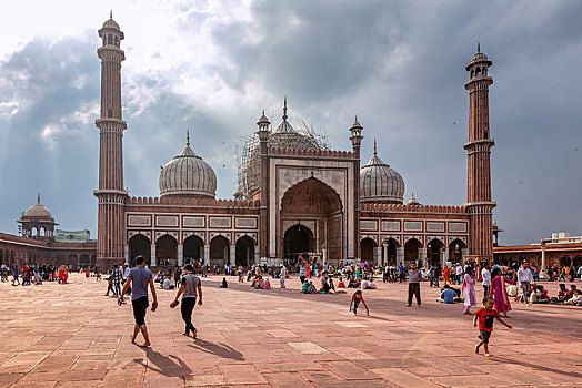 贾玛清真寺,新德里,德里,印度,亚洲