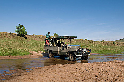 吉普车,旅游,马赛马拉国家保护区,肯尼亚,非洲