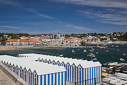 停泊,渔船,港口,卡斯卡伊斯,葡萄牙