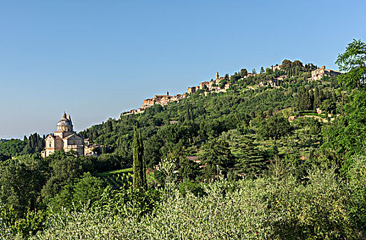 风景,蒙蒂普尔查诺红葡萄酒,托斯卡纳,意大利,欧洲