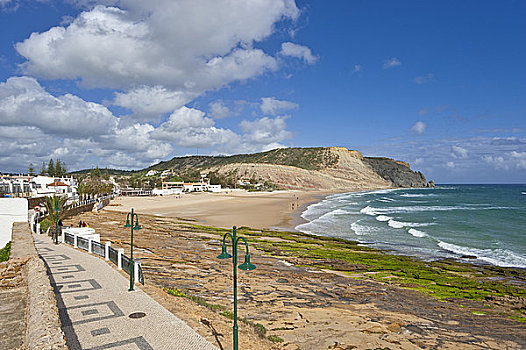 海滩,散步场所,阿尔加维,葡萄牙