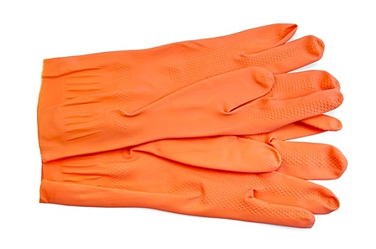 橙色,橡胶手套