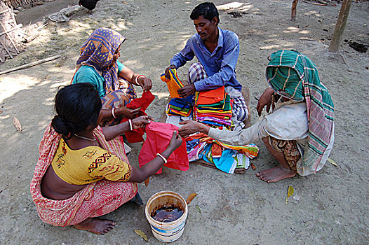 摊贩,销售,衣服,女人,乡村,孟加拉,2007年