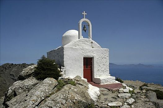 白色,涂绘,小教堂,岛屿,希腊