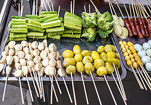缅甸,蔬菜钎,街上,市场,中国,地区