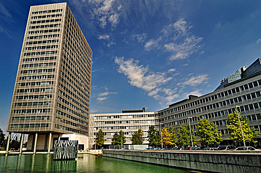 湖,办公室,建筑,慕尼黑,塔,多,巴伐利亚,德国,欧洲