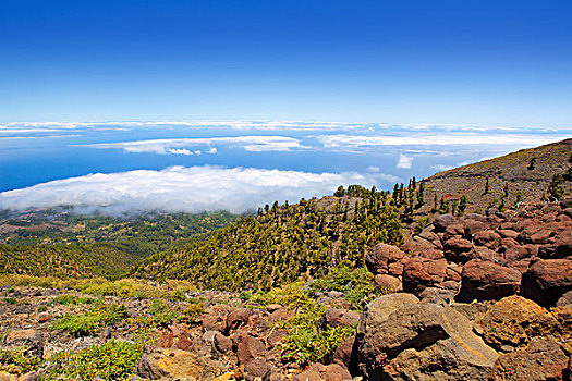 帕尔玛,火山口,云海