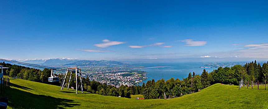 山,上方,布雷根茨,康士坦茨湖,奥地利,欧洲