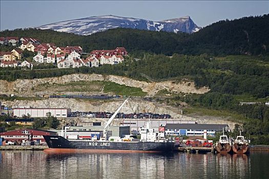 集装箱船,商业码头,特罗姆瑟,挪威