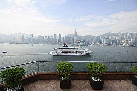 维多利亚港,遥望中环一带的风景,香港