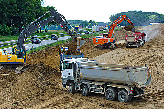 建筑工地,靠近,公路,斯图加特