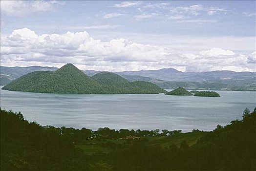 俯拍,湖,北海道,日本