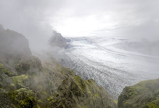 冰河,舌头,瓦特纳冰川国家公园,冰岛,欧洲