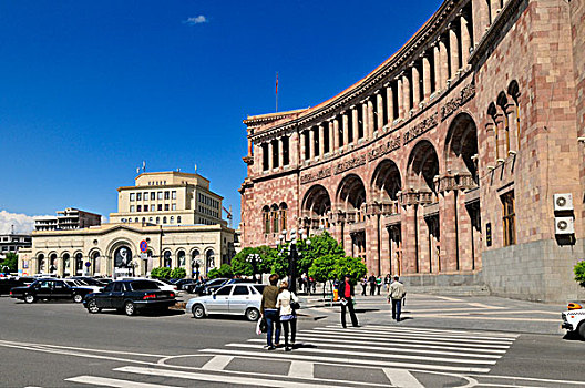 公共建筑,共和国,市区,埃里温,亚美尼亚,亚洲
