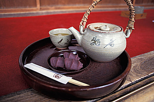 茶壶,托盘,甜,日本茶,房子