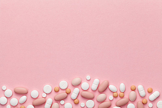 医疗,药丸,女人,粉色背景