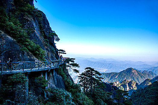 江西上饶三清山阳光海岸峡谷栈道