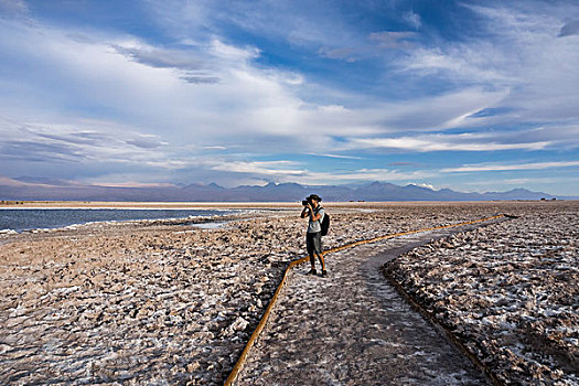 摄影师,积雪,风景,佩特罗,阿塔卡马沙漠,智利