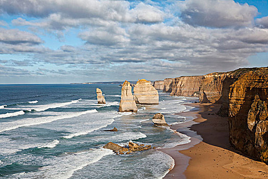 十二使徒岩,海洋,道路,澳大利亚,海岸,许多,船,灾难,世纪,维多利亚,坎贝尔港国家公园