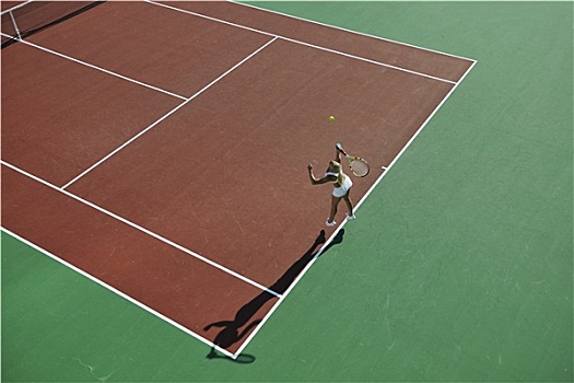 美女,玩,网球