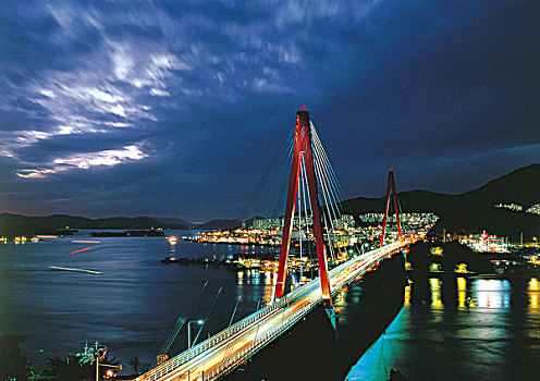 俯拍,桥,首尔,韩国