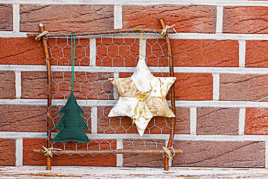 线,星,圣诞树,布