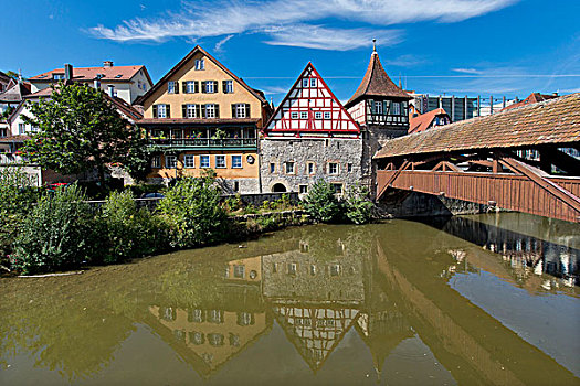 桥,历史,科赫,河,霍亨洛埃,德国,区域,巴登符腾堡,欧洲