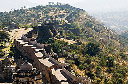 俯拍,堡垒,地区,拉贾斯坦邦,印度