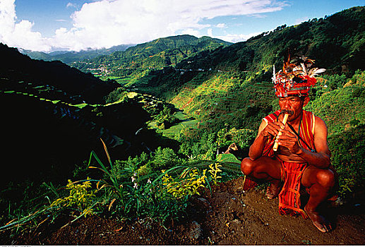部落男人,巴纳韦,稻米梯田,菲律宾
