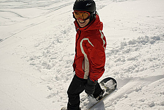 滑雪板,女人