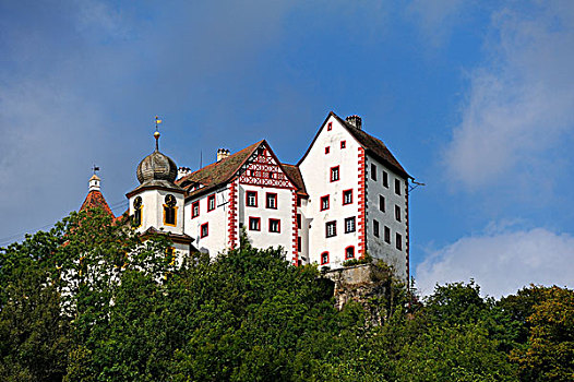 城堡,高,中世纪,上弗兰科尼亚,巴伐利亚,德国,欧洲