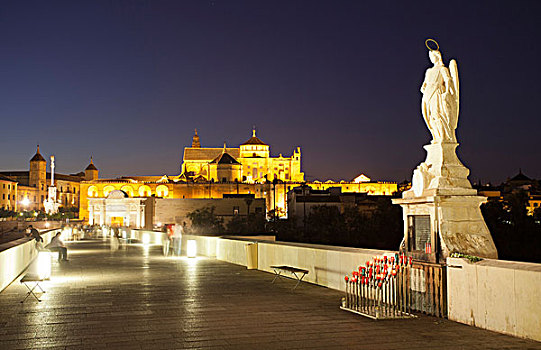 桥,雕塑,背影,科多巴,安达卢西亚,西班牙,欧洲