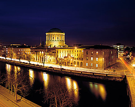 利菲河,都柏林,爱尔兰,最高法院,18世纪,建筑,设计