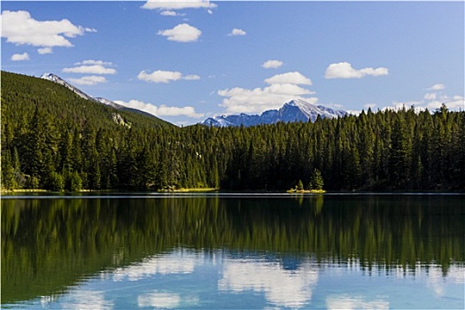 湖,山谷,碧玉国家公园,艾伯塔省,加拿大