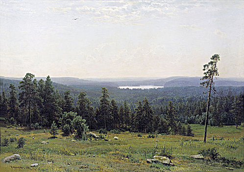 油画伊凡·伊凡诺维奇·希施金ivani,shishkin森林