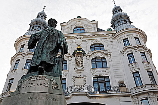 雕塑,正面,建筑,维也纳,奥地利,欧洲