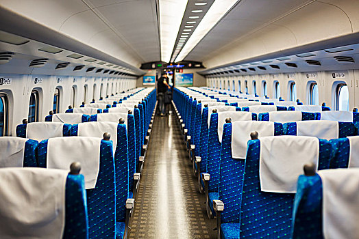 内景,客运列车,车厢,蓝色,座椅,人,背景