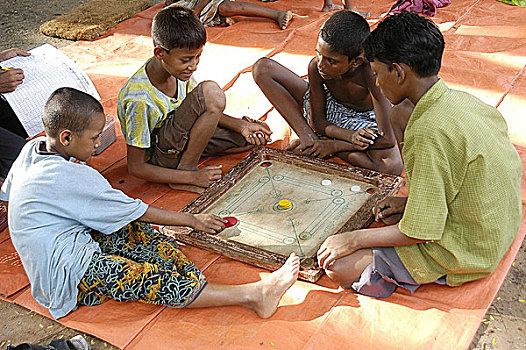 无家可归,玩,户外,学校,孟加拉,七月,2007年