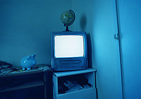 电视,留白,显示屏,蓝色,房间