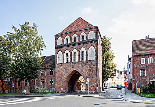 城门,中世纪,要塞,施特拉尔松,梅克伦堡前波莫瑞州,德国,欧洲
