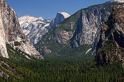 风景,优胜美地山谷,隧道,半圆顶,后面,优胜美地国家公园,加利福尼亚,美国,北美
