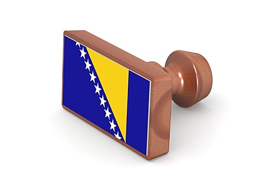 木质,图章,波斯尼亚,黑塞哥维那,旗帜