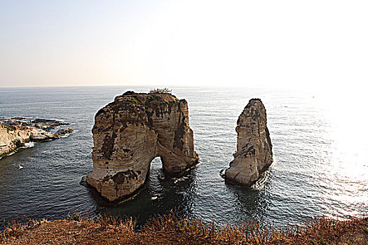 黎巴嫩首都贝鲁特鸽子岩