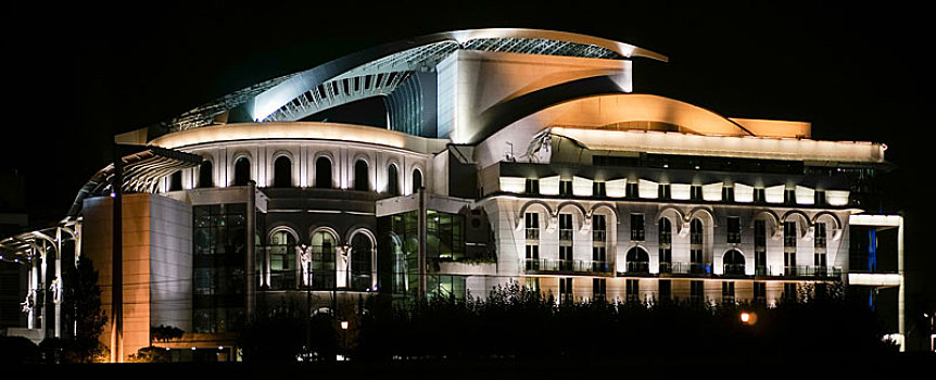 国家剧院,光亮,夜晚,布达佩斯