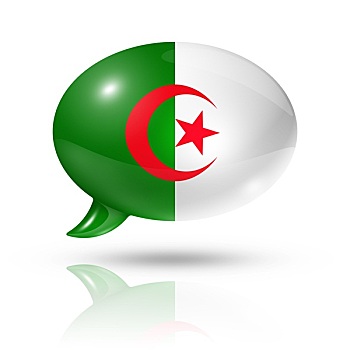 阿尔及利亚,旗帜,对话气泡框