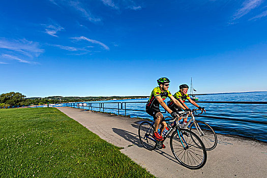 道路,骑自行车,点心,小路,城市,密歇根,美国,大幅,尺寸