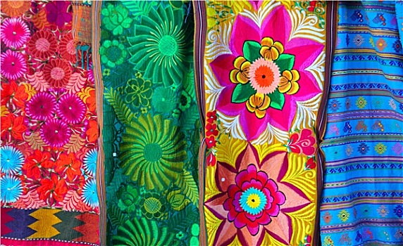 墨西哥,彩色,传统,刺绣