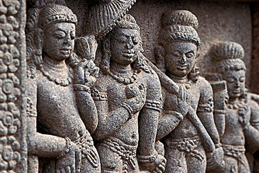 浮雕,塑像,遗迹,佛教,寺院,勒德纳吉里,奥里萨帮,东印度,印度,亚洲