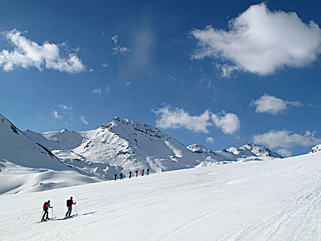 奥地利,提洛尔,希尔弗莱塔,山脉,越野滑雪,远足